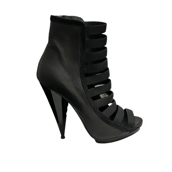 Gucci Black Elastic And Leather Isadora Gladiator Booties Size 39 - Picture 4 of 15